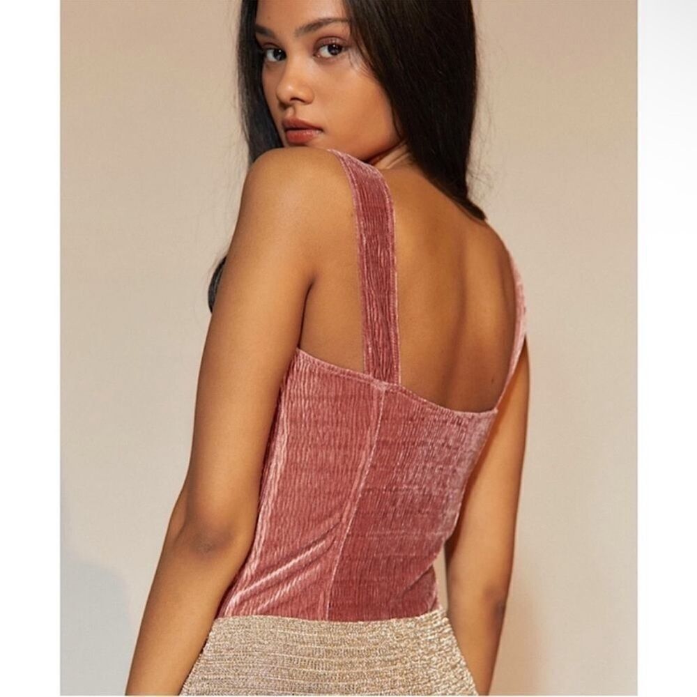 Urban Outfitters Out From Under Pink Crushed Velvet Bustier Bodysuit (Size:Small - Picture 8 of 16